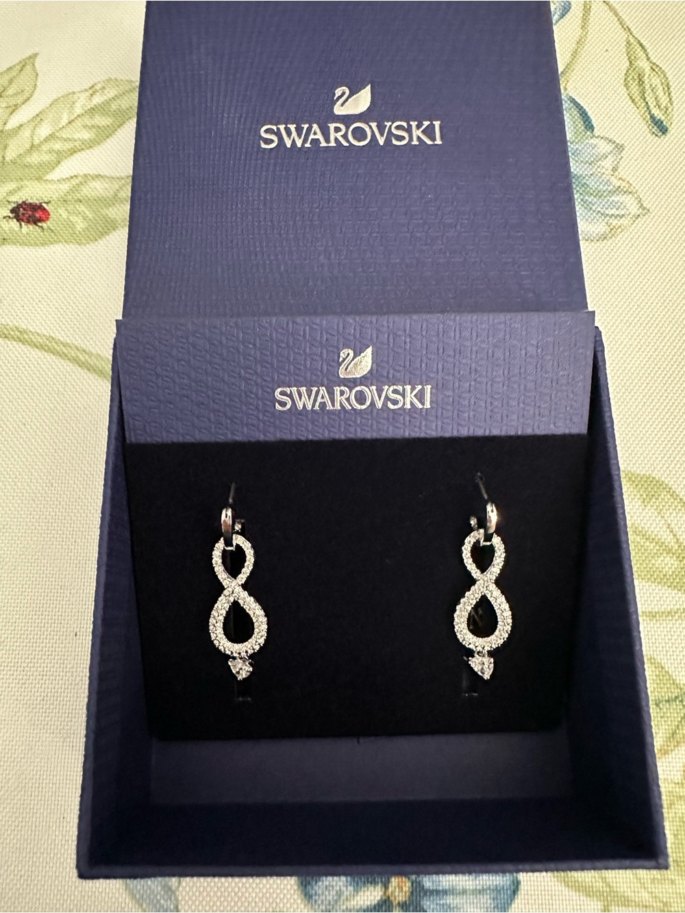 Swarovski Silver Crystal Infinity Drop Earrings - Silver - NIB - style 5520578